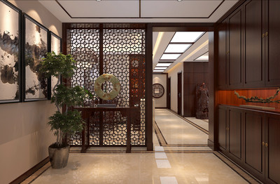 佳星園240平米中式風格裝修設(shè)計效果圖